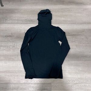 Athleta "Flurry Balaclava Hoodie" Navy Blue Running Shirt | Women's Size XSmall